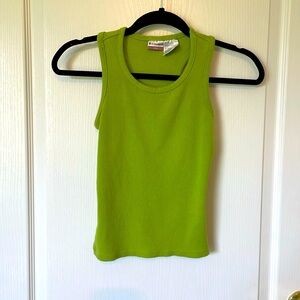 Lime green racer back tank top